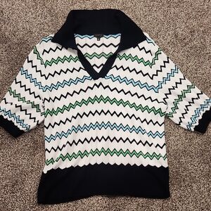 Talbots V-Neck Sweater with Zigzag Pattern - Taylor Swift Has Been Seen In